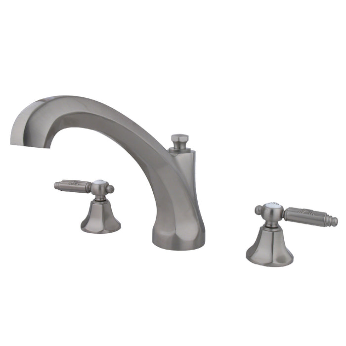 Kingston Tulare KS4328GL - Georgian Two-Handle 3-Hole Deck Mount Roman Tub Faucet, Brushed Nickel