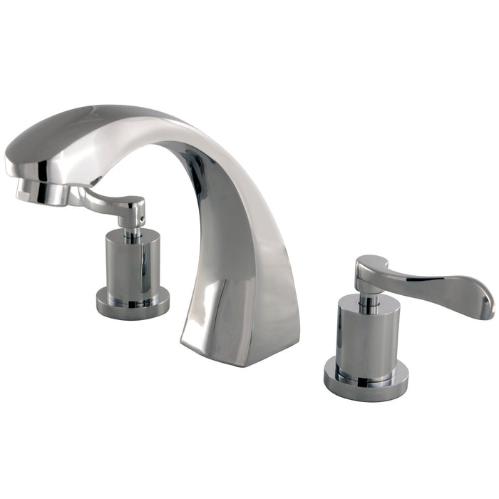 Kingston Tulare KS4361DFL - Vintage Two-Handle 3-Hole Deck Mount Roman Tub Faucet, Polished Chrome