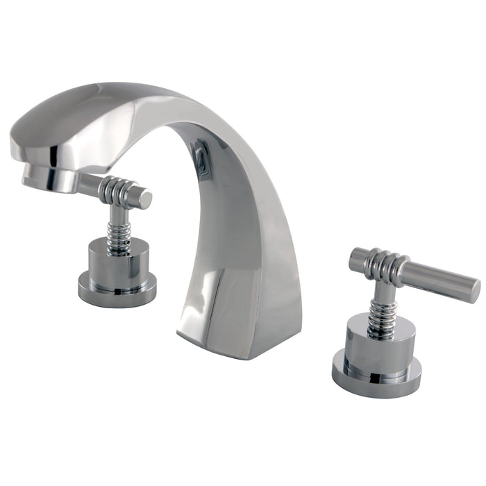 Kingston Tulare KS4361ML Two-Handle 3-Hole Deck Mount Roman Tub Faucet, Polished Chrome