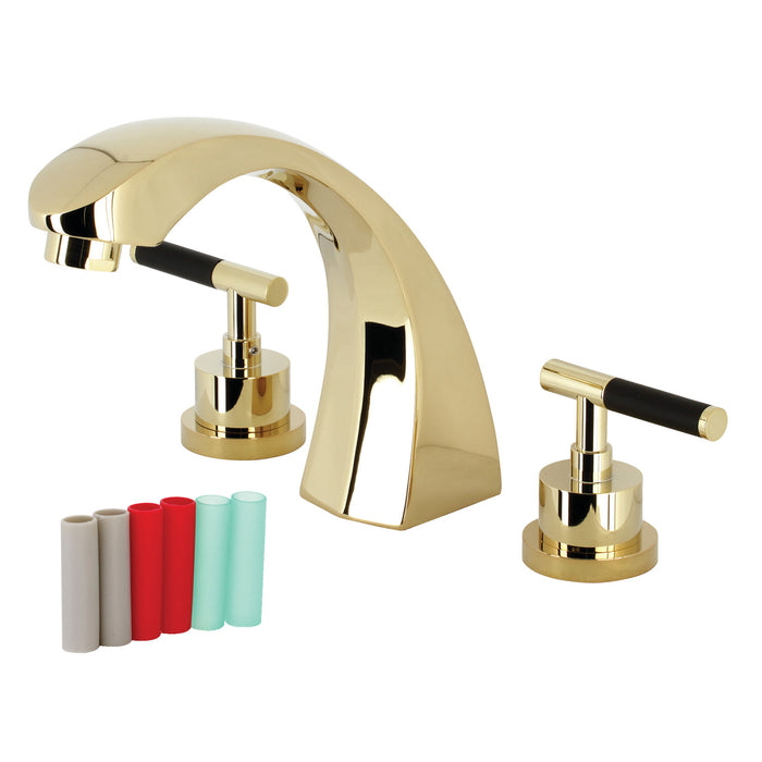 Kingston Tulare KS4362CKL - Kaiser Two-Handle 3-Hole Deck Mount Roman Tub Faucet, Polished Brass