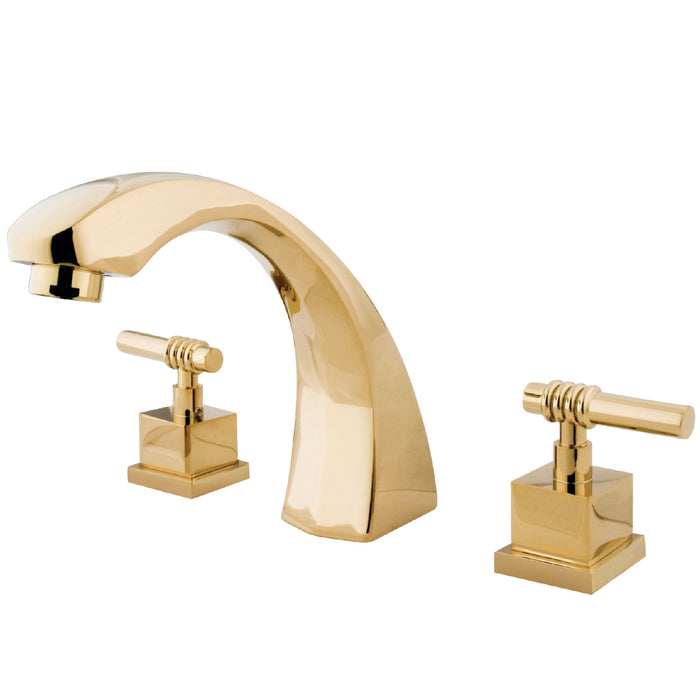 Kingston Sona KS4362QL - Fortress Two-Handle 3-Hole Deck Mount Roman Tub Faucet, Polished Brass