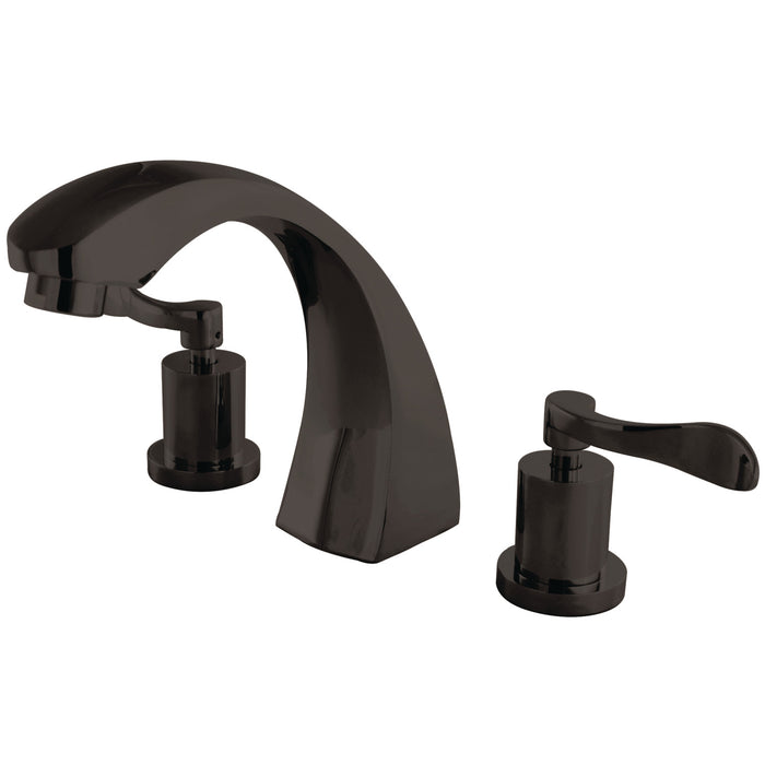 Kingston Tulare KS4365DFL - Vintage Two-Handle 3-Hole Deck Mount Roman Tub Faucet, Oil Rubbed Bronze