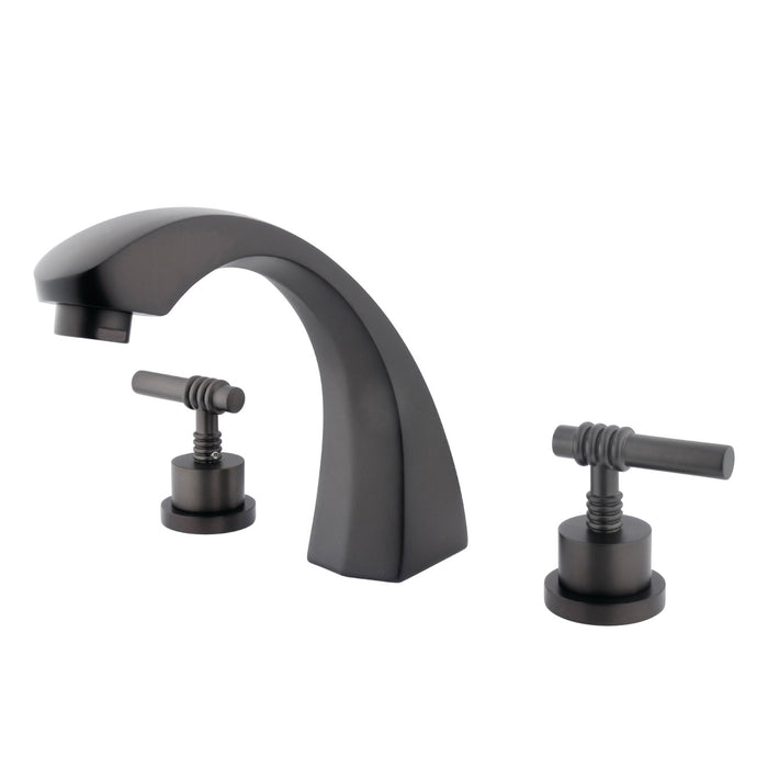 Kingston Tulare KS4365ML Two-Handle 3-Hole Deck Mount Roman Tub Faucet, Oil Rubbed Bronze