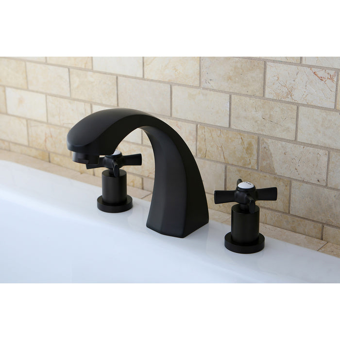 Kingston Tulare KS4365ZX - Millennium Two-Handle 3-Hole Deck Mount Roman Tub Faucet, Oil Rubbed Bronze