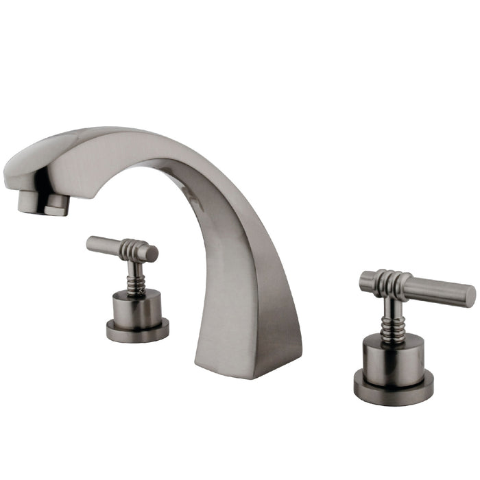 Kingston Tulare KS4368ML Two-Handle 3-Hole Deck Mount Roman Tub Faucet, Brushed Nickel
