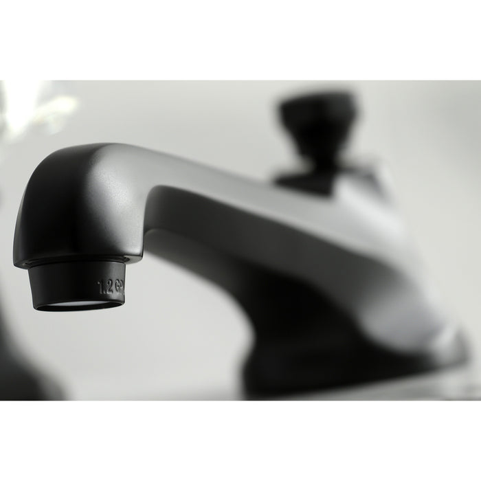 Kingston Heirloom KS4460BX - Metropolitan Two-Handle 3-Hole Deck Mount Widespread Bathroom Faucet with Brass Pop-Up, Matte Black