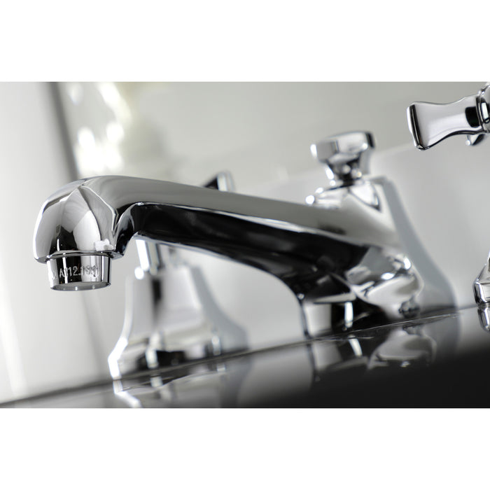 Kingston Tulare KS4461NX - Hamilton Two-Handle 3-Hole Deck Mount Widespread Bathroom Faucet with Brass Pop-Up, Polished Chrome