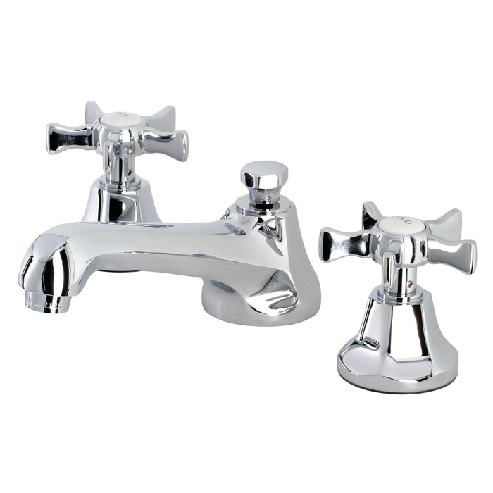 Kingston Tulare KS4461NX - Hamilton Two-Handle 3-Hole Deck Mount Widespread Bathroom Faucet with Brass Pop-Up, Polished Chrome