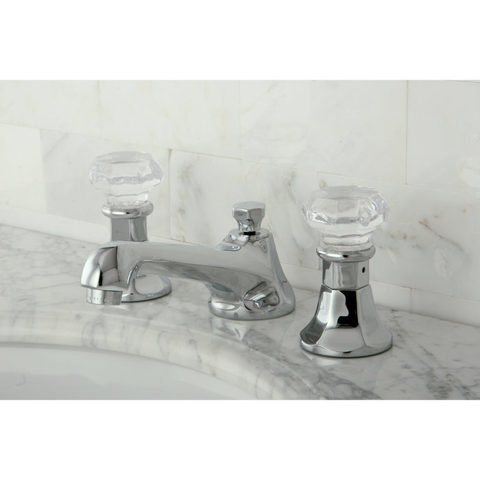 Kingston Tulare KS4461WCL - Celebrity Two-Handle 3-Hole Deck Mount Widespread Bathroom Faucet with Brass Pop-Up, Polished Chrome