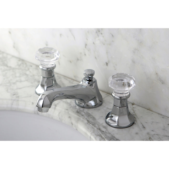 Kingston Tulare KS4461WCL - Celebrity Two-Handle 3-Hole Deck Mount Widespread Bathroom Faucet with Brass Pop-Up, Polished Chrome