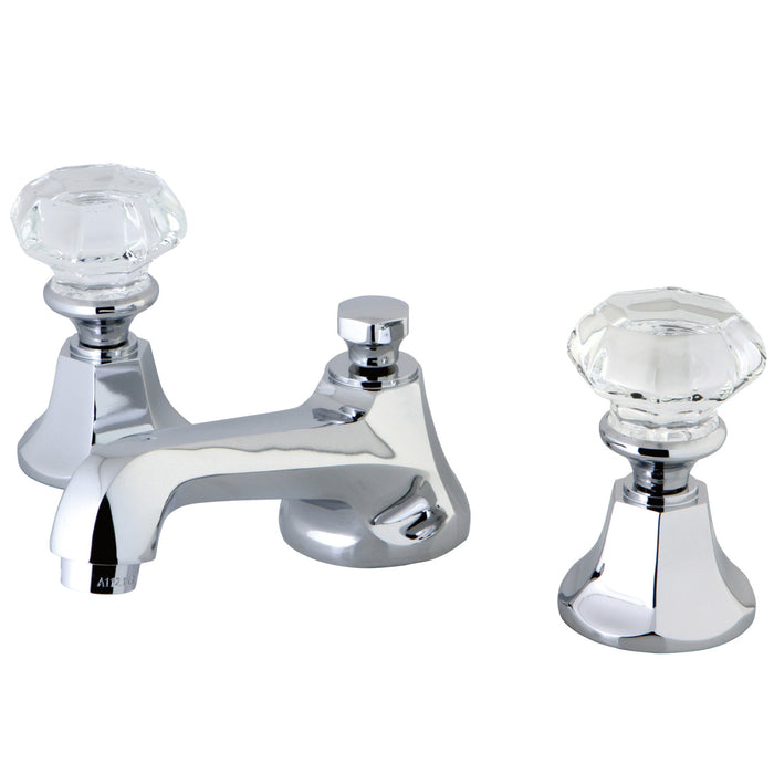 Kingston Tulare KS4461WCL - Celebrity Two-Handle 3-Hole Deck Mount Widespread Bathroom Faucet with Brass Pop-Up, Polished Chrome