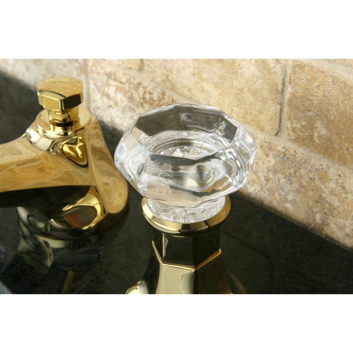Kingston Tulare KS4462WCL - Celebrity Two-Handle 3-Hole Deck Mount Widespread Bathroom Faucet with Brass Pop-Up, Polished Brass