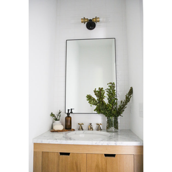 Kingston Tulare KS4463BEX - Essex Two-Handle 3-Hole Deck Mount Widespread Bathroom Faucet with Brass Pop-Up, Antique Brass