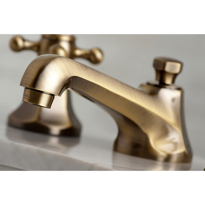 Metropolitan KS4463BX Two-Handle 3-Hole Deck Mount Widespread Bathroom Faucet with Brass Pop-Up, Antique Brass