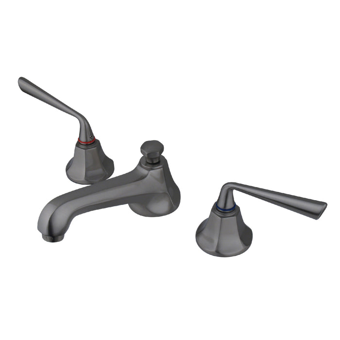 Kingston Tulare KS4468ZL - Silver Sage Two-Handle 3-Hole Deck Mount Widespread Bathroom Faucet with Brass Pop-Up, Brushed Nickel