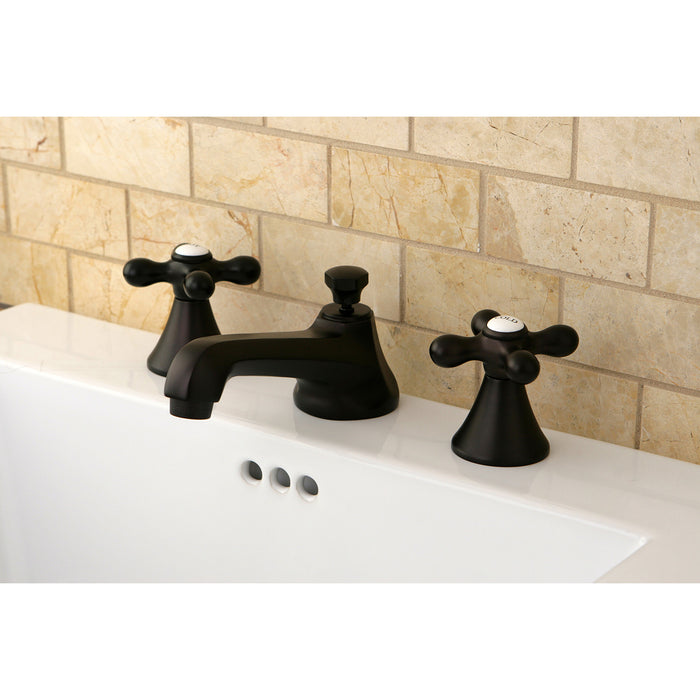 Kingston Tulare KS4475AX Two-Handle 3-Hole Deck Mount Widespread Bathroom Faucet with Brass Pop-Up, Oil Rubbed Bronze