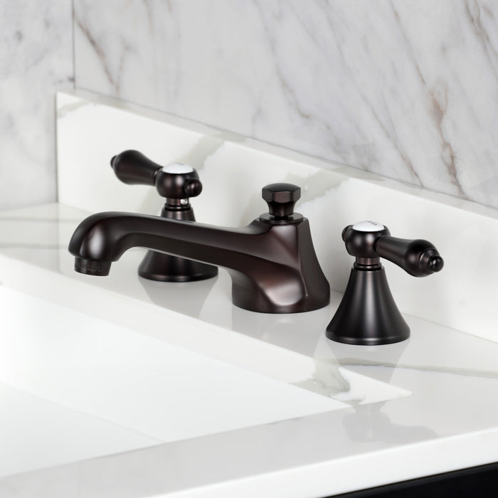 Kingston Tulare KS4475BALTwo-Handle 3-Hole Deck Mount Widespread Bathroom Faucet with Brass Pop-Up, Oil Rubbed Bronze