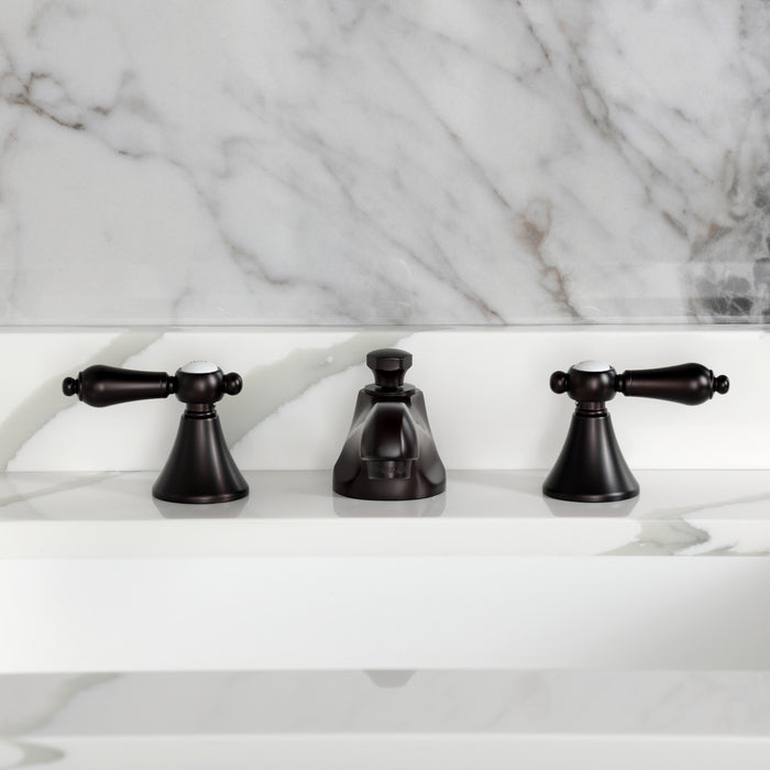 Kingston Tulare KS4475BALTwo-Handle 3-Hole Deck Mount Widespread Bathroom Faucet with Brass Pop-Up, Oil Rubbed Bronze