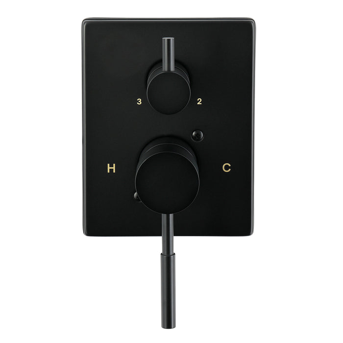 Kingston Concord KS46130DLE Pressure Balanced Shower Valve Trim Kit with 3-Way Diverter, Matte Black