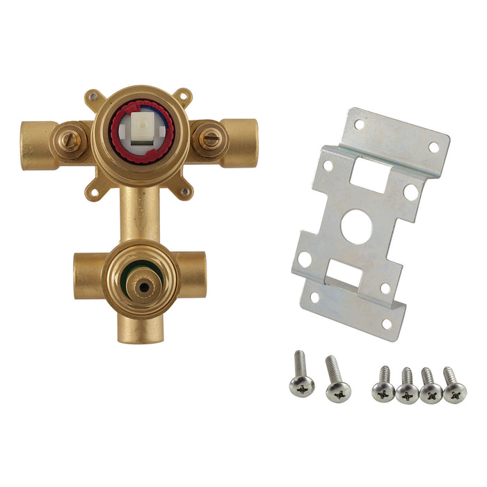 Kingston KS46131V Pressure Balanced Tub and Shower Valve with Integrated 3-Function Diverter, Rough