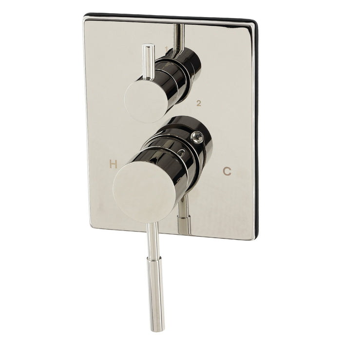 Kingston Concord KS46136DLE Pressure Balanced Shower Valve Trim Kit with 3-Way Diverter, Polished Nickel