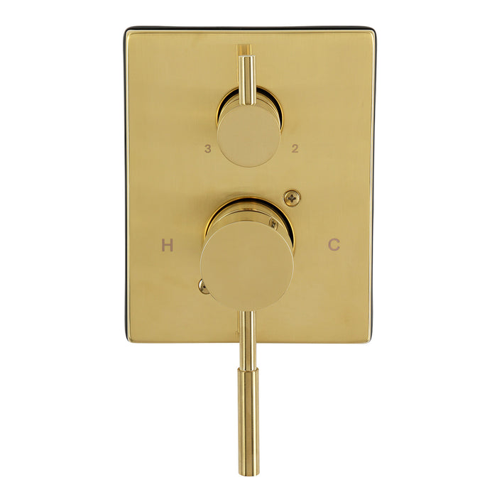 Kingston Concord KS46137DLE Pressure Balanced Shower Valve Trim Kit with 3-Way Diverter, Brushed Brass