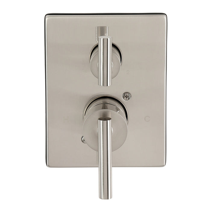 Kingston Concord KS46138CMLE Pressure Balanced Shower Valve Trim Kit with 3-Way Diverter, Brushed Nickel
