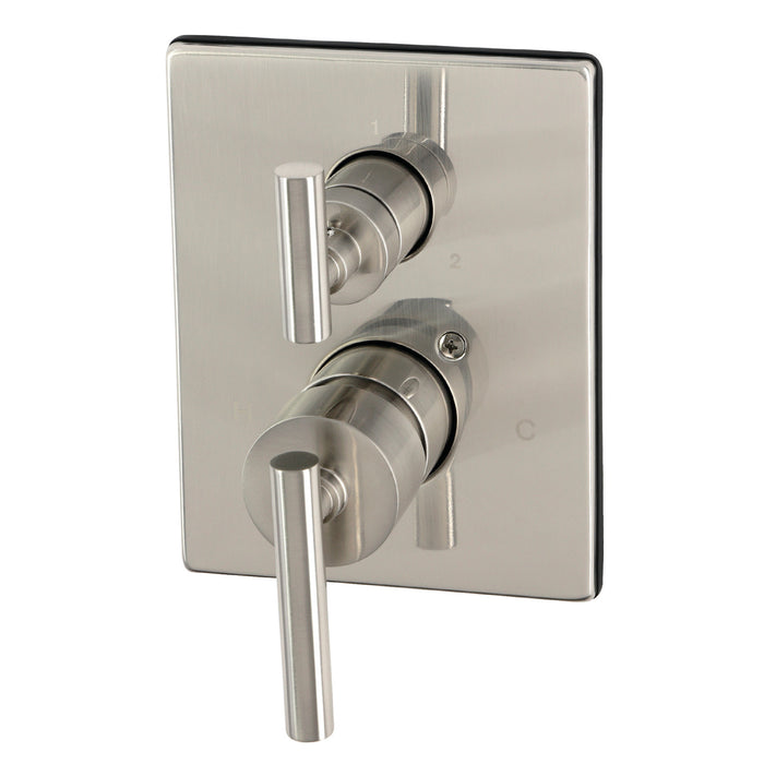 Kingston Concord KS46138CMLE Pressure Balanced Shower Valve Trim Kit with 3-Way Diverter, Brushed Nickel
