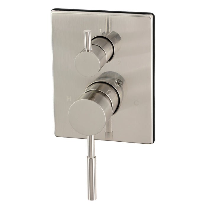 Kingston Concord KS46138DLE Pressure Balanced Shower Valve Trim Kit with 3-Way Diverter, Brushed Nickel