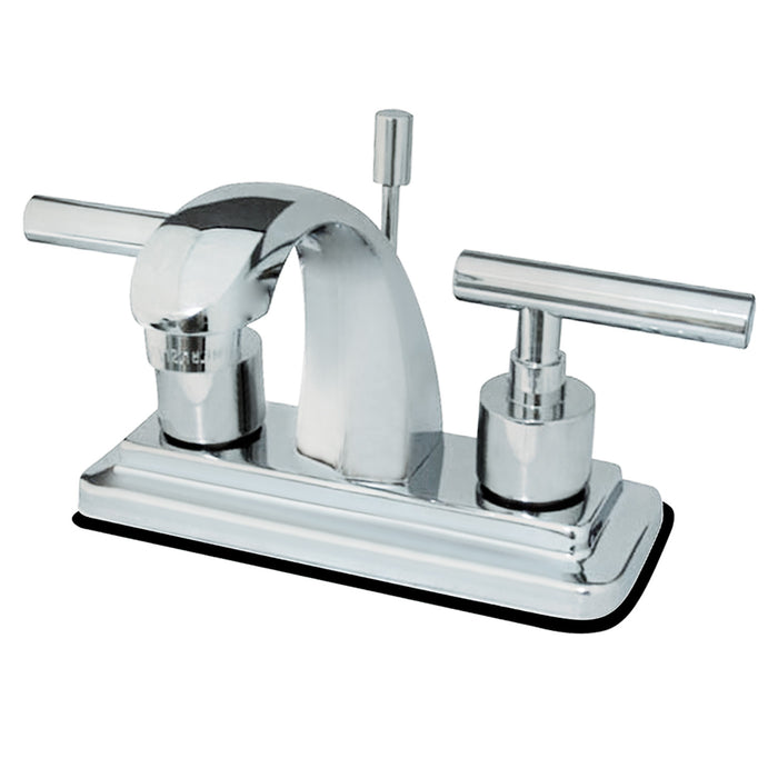 Kingston Sona KS4641CML - Manhattan Double-Handle 3-Hole Deck Mount 4-Inch Centerset Bathroom Faucet with Brass Pop-Up, Polished Chrome