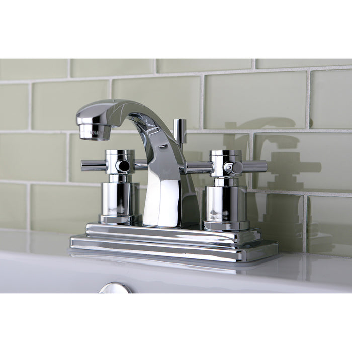Kingston Sona KS4641DX - Concord Double-Handle 3-Hole Deck Mount 4-Inch Centerset Bathroom Faucet with Brass Pop-Up, Polished Chrome
