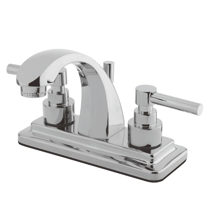 Kingston Tulare KS4641EL - Elinvar Double-Handle 3-Hole Deck Mount 4-Inch Centerset Bathroom Faucet with Brass Pop-Up, Polished Chrome