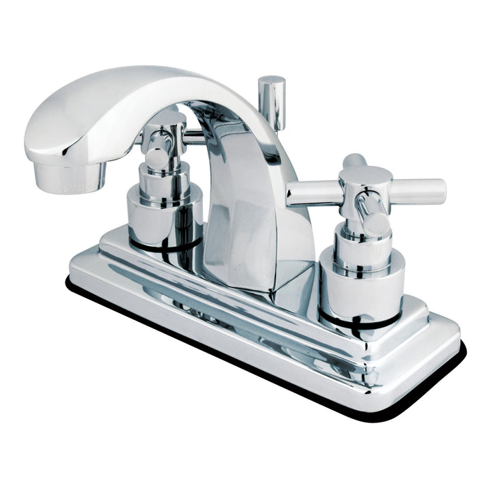 Kingston Tulare KS4641EX - Elinvar Double-Handle 3-Hole Deck Mount 4-Inch Centerset Bathroom Faucet with Brass Pop-Up, Polished Chrome
