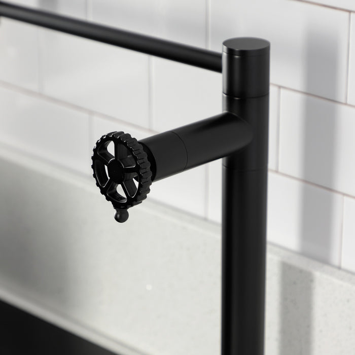 Kingston Sona KS4700CG - Fuller Two-Handle 1-Hole Deck Mount Pot Filler Faucet, Matte Black
