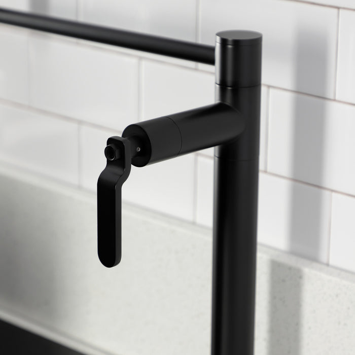 Kingston Sona KS4700KL - Whitaker Two-Handle 1-Hole Deck Mount Pot Filler Faucet, Matte Black