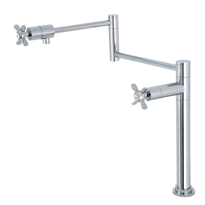 Kingston Tulare KS4701BEX - Essex Two-Handle 1-Hole Deck Mount Pot Filler Faucet, Polished Chrome