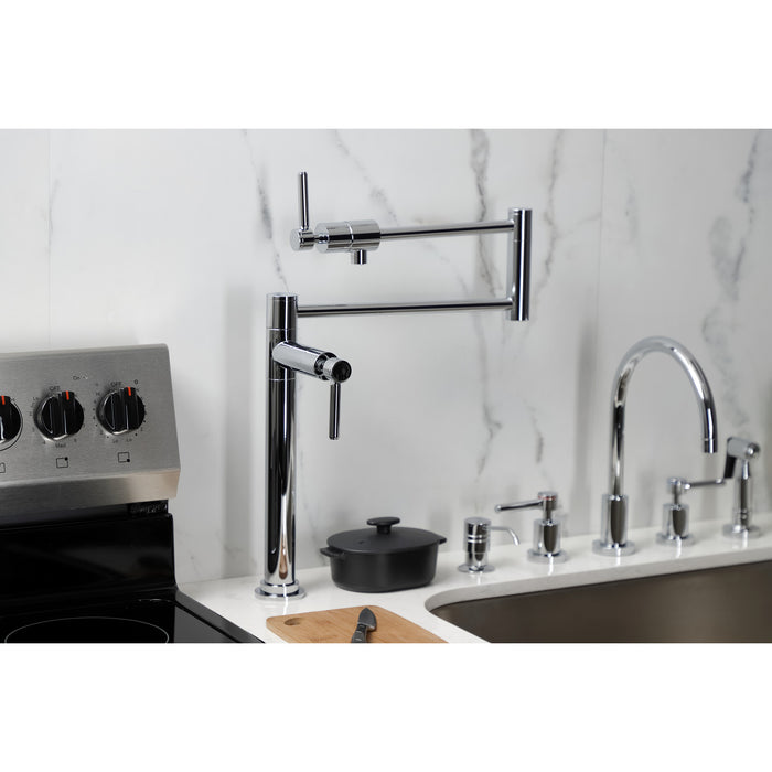 Concord KS4701DL Two-Handle 1-Hole Deck Mount Pot Filler Faucet, Polished Chrome