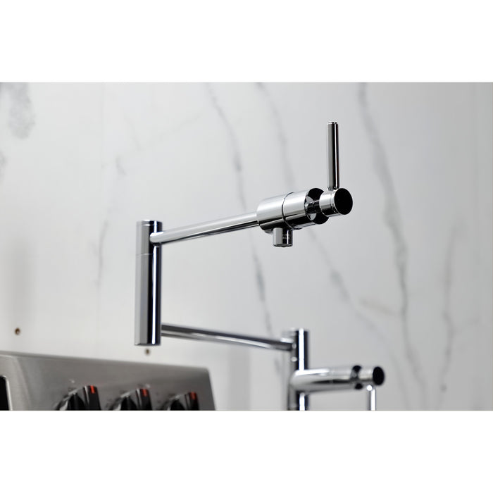 Concord KS4701DL Two-Handle 1-Hole Deck Mount Pot Filler Faucet, Polished Chrome