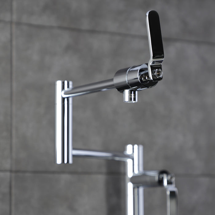 Kingston Sona KS4701KL - Whitaker Two-Handle 1-Hole Deck Mount Pot Filler Faucet, Polished Chrome
