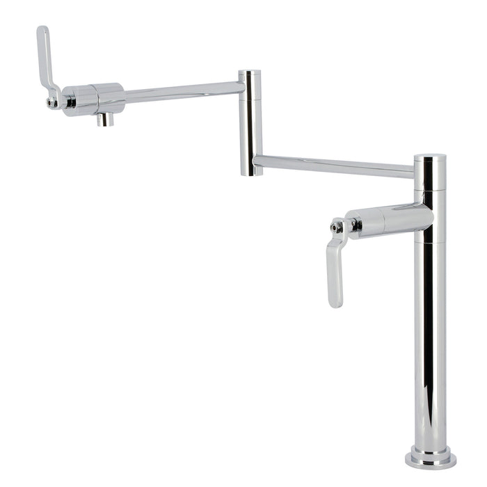 Kingston Sona KS4701KL - Whitaker Two-Handle 1-Hole Deck Mount Pot Filler Faucet, Polished Chrome