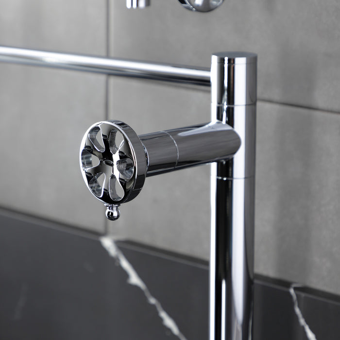 Kingston Sona KS4701RX - Belknap Two-Handle 1-Hole Deck Mount Pot Filler Faucet, Polished Chrome