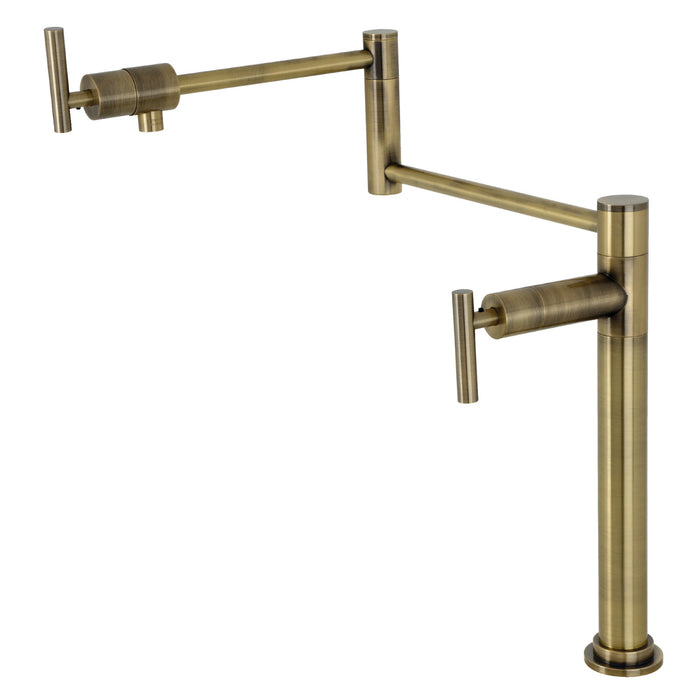 Kingston Sona KS4703CML - Manhattan Two-Handle 1-Hole Deck Mount Pot Filler Faucet, Antique Brass