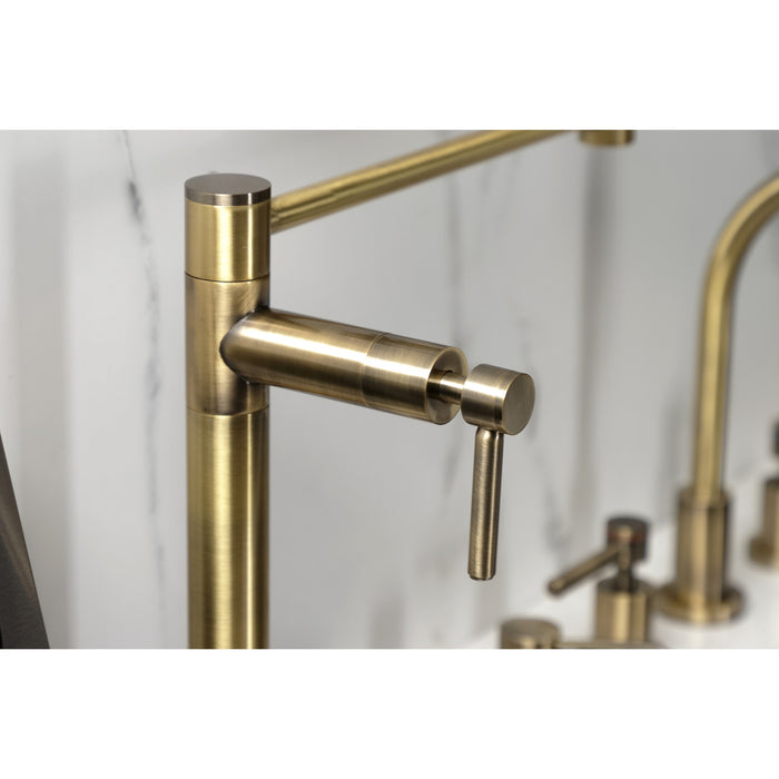 Kingston Sona KS4703DL - Concord Two-Handle 1-Hole Deck Mount Pot Filler Faucet, Antique Brass