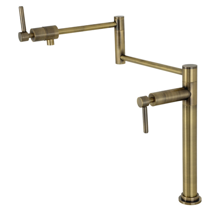 Kingston Sona KS4703DL - Concord Two-Handle 1-Hole Deck Mount Pot Filler Faucet, Antique Brass