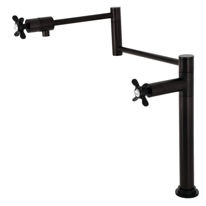 Kingston Tulare KS4705BEX - Essex Two-Handle 1-Hole Deck Mount Pot Filler Faucet, Oil Rubbed Bronze