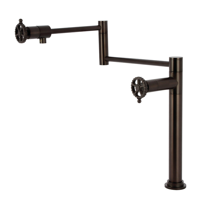 Kingston Sona KS4705CG - Fuller Two-Handle 1-Hole Deck Mount Pot Filler Faucet, Oil Rubbed Bronze