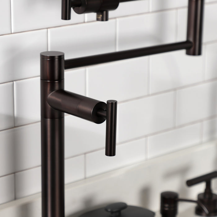 Kingston Sona KS4705CML - Manhattan Two-Handle 1-Hole Deck Mount Pot Filler Faucet, Oil Rubbed Bronze