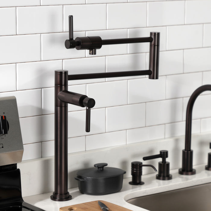 Kingston Sona KS4705DL - Concord Two-Handle 1-Hole Deck Mount Pot Filler Faucet, Oil Rubbed Bronze