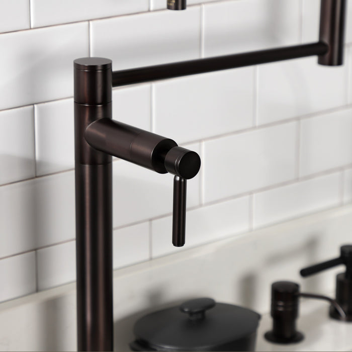 Kingston Sona KS4705DL - Concord Two-Handle 1-Hole Deck Mount Pot Filler Faucet, Oil Rubbed Bronze
