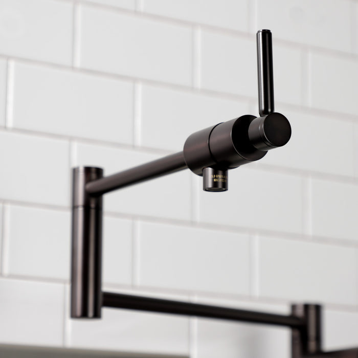 Kingston Sona KS4705DL - Concord Two-Handle 1-Hole Deck Mount Pot Filler Faucet, Oil Rubbed Bronze